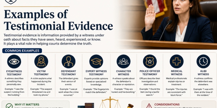 examples of testimonial evidence